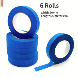 6 Rolls Blue Painter Washi Tape 0.79 Inch Wide Residue Free Wall Painting Blue Masking Tape With Sharp Lines 0.79 Inch X 22 Yards X 6 Rolls (132 Total Yards)