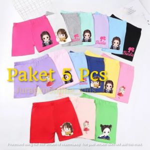 Paket 5 Pcs Celana Pendek Karakter  Harian Anak Usia 1-8 Tahun Pakaian Bawahan Anak Perempuan