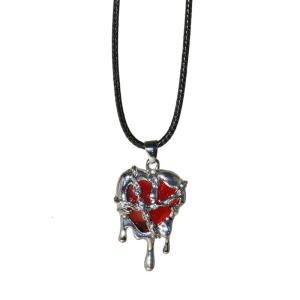Korean Fashion Vintage Hollow Heart Pendant Black Leather Rope Chain Neck Necklaces for Women Wedding Aesthetic