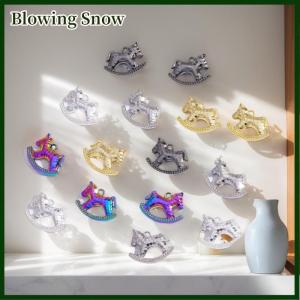 Blowing 5Pcs 15x17MM Zinc Alloy Electroplated Rocking Horse Pendant Charms For DIY Necklace Bracelet Earrings Jewelry Accessories Making