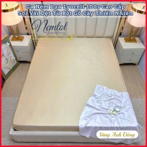 🌊LỤA LYOCELL 100S🌊Ga Nệm Cao Cấp Mềm Mát - Vải Lụa Dệt Từ Bột Gỗ Cây Thiên Nhiên - Nemtot Bedding