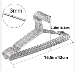 KUUJOJO 20pcs Pack Stainless Steel HANGER Strong Wire Metal Hangers Heavy Duty Clothes Hangers