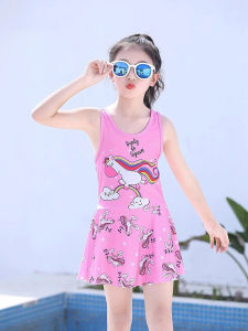 Đồ Bơi Cho Bé Gái Bộ Bơi Bé Gái Liền Thân Habi Fashion HB2401 Tặng Kèm Mũ Họa Tiết Elsa Chất Liệu Co Giãn Cho Bé Từ 9-30kg