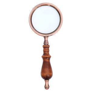 MIIQNUS Antique Retro High Quality Newspaper Book Handheld with Wooden Handle Reading Magnifier Jewelry Loupe Magnifier Eye Loupe Glass