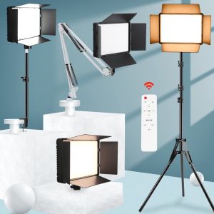 Fill light 19-inch panel LED fill light fill light na may tripod adjustable dimmable photography light
