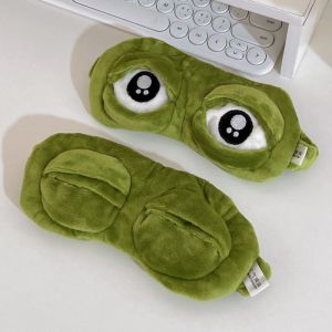 Plush Sad Frog Sleeping Eye Mask Cute Kids Sleep Mask Cartoon 3D Eye Cover Eye Blindfolds Travel Eye Band Shade Rest Eyepatch