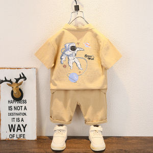 Anak anak Anak laki laki Kemeja Astronot Celana pendek Kapas Baju Katun Pakaian Setelan