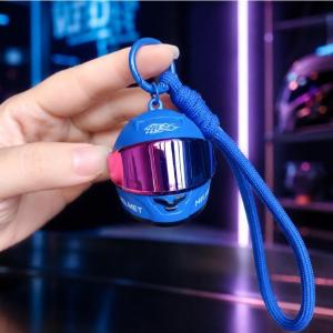 Motorcycle Helmet Keychain Luminous Led Colorful 3D School Bag Charm keychain For HONDA YAMAHA Click