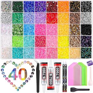 Bedazzler Kit with Rhinestones Pcs 40 Colors 3mm Bedazzling Kit Everything needed to start bedazzling right away and turn phone cases shoes tumblers and gifts into sparkling creations