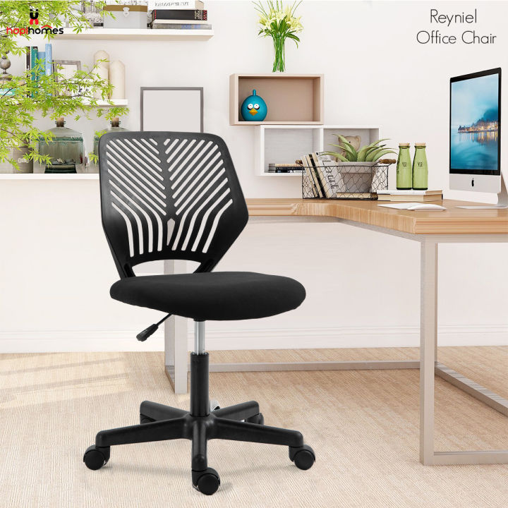 Hapihomes Reyniel Designer Office Staff Chair (Black) Black Mesh - Main Image