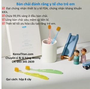 Bàn chải đánh răng cho trẻ em siêu mềm mịn không gây đau nướu răng và ngăn vi khuẩn bám trên lông bàn chải  (8 cây) - Atomy Kid Toothbrush - 애터미 어린이 칫솔 - Атоми Детские зубные щетки