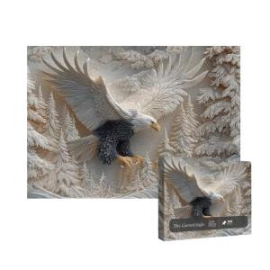 Challenging 1000Pcs In Flight Puzzle Set With Handcrafted Woodlands Background For Artistic Home Display Activity