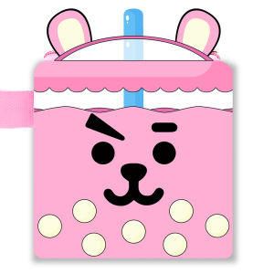 BTS 3D Boba Cup Dompet Karakter Suvenir Souvenir Mini Wallet Tas Bag