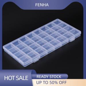 FENHA 32 Grid Compartment Plastic Transparent Storage Box Jewelry Earring Bead Screw Holder Case Display Organizer Container