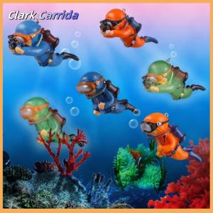 [Clark Carrida] Sáng Màu Xanh Lá Cây Mini Diver Kawaii Mô Phỏng Nổi Frogman Cho Đồ Trang Trí Hồ Cá Bể Cá Trang Trí Phụ Kiện Hồ Cá