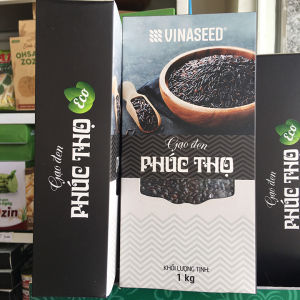 Gạo lứt đen Phúc Thọ túi 1kg-Chính hãng Vinaseed túi hút chân không