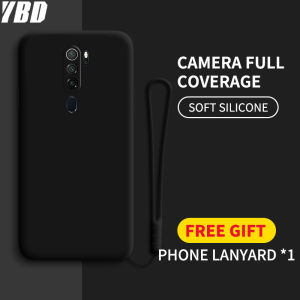 YBD case For OPPO A9 2020 / A5 2020 Accurate camera hole protection Casing Thin Soft Liquid Silicone Cover Candy Color Cases with free phone Lanyard