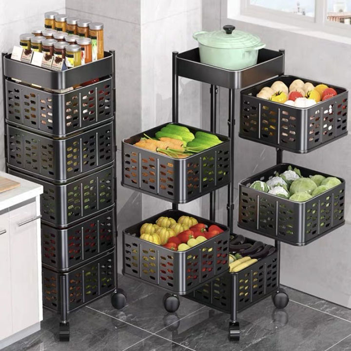 Rotating Trolley Magnetic suction model Kitchen Rack Rotating Rack ...