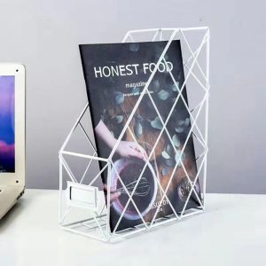 MKEB Mesh Metal File Shelf Wrought Iron Vertical Magazine Storage Rack Wear-resistant Multifunction File Holder Home Office