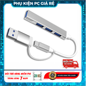 Hub Chia Cổng USB 4 in 1 | Bộ Chuyển Type-C Sang 4 USB 3.0 Cho Laptop MacBook PC
