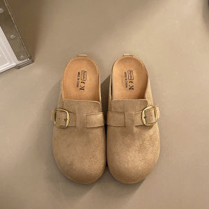 [Free Shipping] Thick-Soled Height-Increasing Slippers For Women Suitable For Outdoor Wear 2027 Spring/Autumn New Style Slip-On Design Closed-Toe Half-Slipper