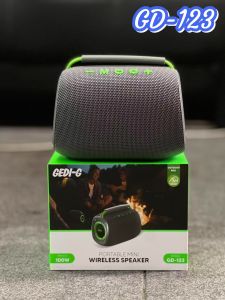 ลำโพงบลูทูธ รุ่น GD-123 มีสายหิ้วพกพาง่าย รองรับ TF USB P.M.P.O 100W เสียงดีเบสแน่น กำลังขับ12W ลำโพงยอดฮิต ความจุแบตเตอรี่2400mAh ปรับ-ปิดไฟได้