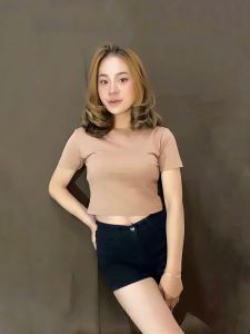 KAOS CROP TOP WANITA POLOS COTTON COMBED 24s