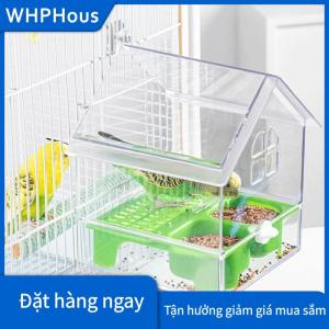 WHPHous Treo Vẹt trung chuyển ngăn chặn tán xạ chim ăn bát đa chức năng chim tắm Vẹt bồn tắm phụ kiện lồng chim