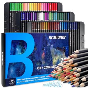Angelohut X Brutfuner 72 / 120 / 180 Colors Professional Wood soft lead 3.8 mm Oil Colored Pencils Set For Drawing Sketch School Art Supplies