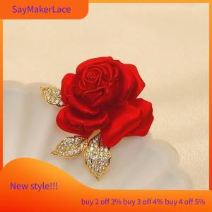 READY STOCK✨ Temperament Red Rose Brooch High-end Suit Accessories Pins Design Brooches
