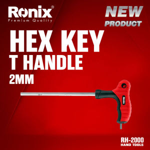 Ronix T-Handle Hex Key Set | RH-2000 (2mm) RH-2001 (2.5mm) RH-2002 (3mm) RH-2007 (4mm) RH-2009 (5mm) RH-2011 (6mm) RH-2013 (8mm) RH-2028 (10mm) | Alloy Steel Ergonomic Plastic Handle High Torque Rust-Resistant Long/Short Arm Design | Durable To