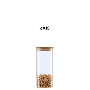 High Quality Square Borosilicate Glass Food Container With Bamboo Wood Cover Multipurpose Kitchen Glass Jar Food Storage