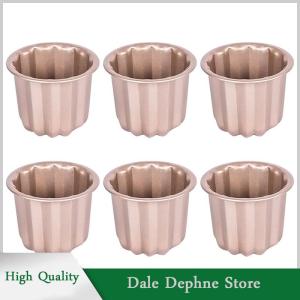 [Dale Dephne] 6 cái Khuôn bánh canele khuôn bánh canele nhỏ không dính khuôn bánh muffin dụng cụ nướng bánh cupcake khuôn bánh ngọt bằng thép carbon giá đỡ bánh cupcake nhỏ