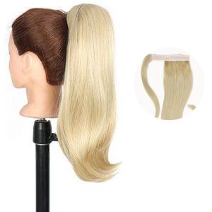 OMQAIO Bounce Long Slightly Curly Ponytail Wigs 18Inch Synthetic Wrap Around Ponytail Extensions Layered Fake Ponytail Hairpieces for Women