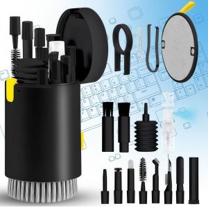 WLVYH Đa chức năng Bộ dụng cụ vệ sinh bàn phím máy tính Tất cả trong một 20 trong 1 Bộ dụng cụ loại bỏ bụi cho laptop Chất lượng cao mini Bộ vệ sinh màn hình điện thoại Máy ảnh bảng tính