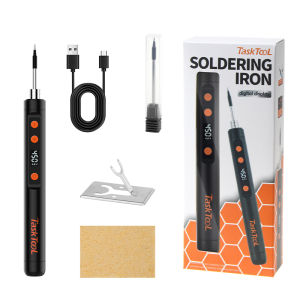 TASKTOOL 15W Cordless Digital Display Soldering Iron 180-450℃ Temperature Adjustable Type-C Charging 1100mAh Battery Portable Welding Repair Tools