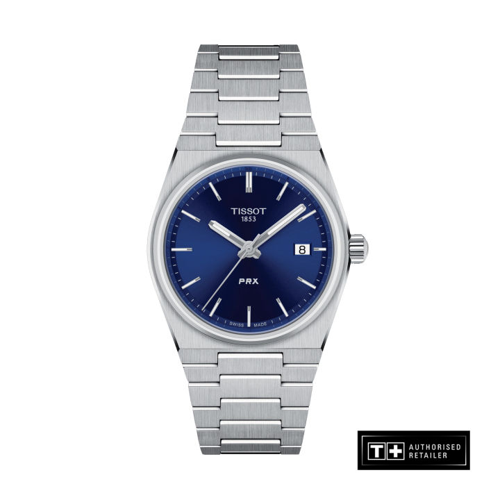 Tissot PRX 35mm Unisex Grey Stainless Steel Bracelet and Blue