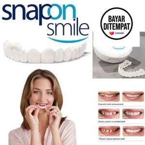Gigi palsu lepas pasang 1 set orang dewasa kuat tinggal pasang snap on smile kuat tahan lama instan putih penutup ompong