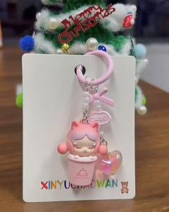 Genuine Pop Mart Cute Pellet Pendant Anti-Lost Mobile Phone Keychain Bag Pendant Female and Small Gift