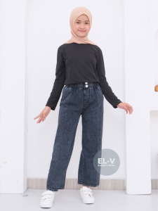 ALINE - Celana Kulot Jeans Anak Perempuan 12 Tahun | Kulot Jeans Wanita Panjang | Doble Benike