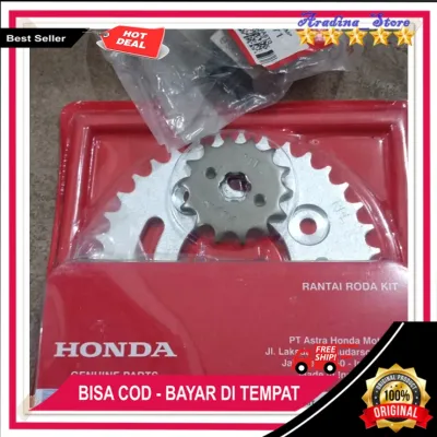 Gear Set Supra Fit New Original Gir Paket Supra Fit New Honda Rantai Supra Fit New Honda Supra Fit New Baru KTL