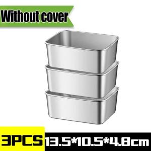 316 Stainless Steel Fresh-Keep Box Sealed Lunch Box with Lid Rectangle Food Container Fruit Refrigerator Storage Organizer Container