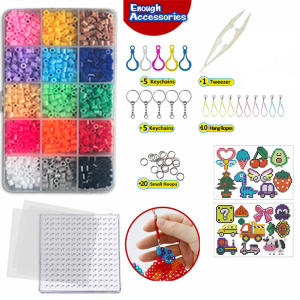 ✨ชุดลูกปัดฟิวส์ 5มม. สีสันสดใส 24 สี มากถึง 7000 เม็ด! + เครื่องมือครบเซต ✨ ของเล่นเสริมพัฒนาการเด็ก DIY สร้างสรรค์ผลงาน ปลอดภัยไม่เป็นพิษ (เหมาะเป็นของขวัญ)