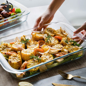 Rectangular Tempered Glass Bakeware 1.0/1.5L/2.2L/3L With Handle