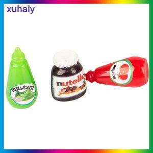 xuhaiy 10Pcs/Set 1:12 Dollhouse Miniature Food Mini Tomato Sauce Chocolate sauce