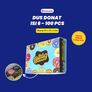 Kotak Donat Premium Isi 6 Ukuran 27 x 19 x 5 Cm - 50 Pcs