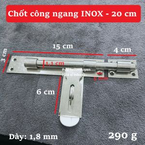 Chốt Cổng Ngang INOX - 20 cm