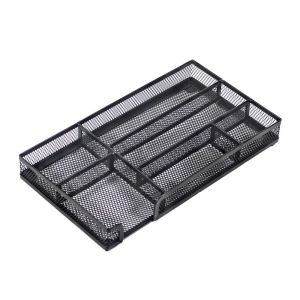 CUBBY Metal Desk Drawer Organizer Tray 6 Compartments Mesh Pen Organizer Storage Box Sturdy Anti-sliding Storage Basket Stationery