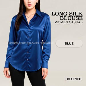 🇲🇾 DESINCE Women Long Blouse Button Top Muslimah Shirt Baju Kemeja Perempuan Baju Muslimah WT 026