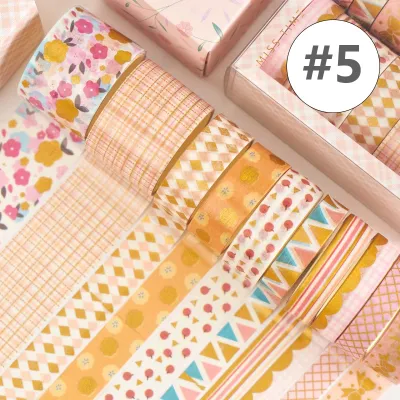 Bộ 10 washi tape ánh nhũ X8580 trang trí sổ tay scrapbook planner.. [ 067 ]
